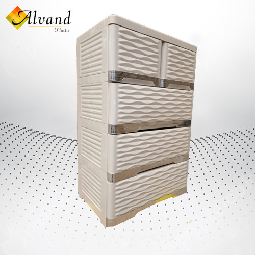 فایل ( دراور ) کشویی پلاستیکی 4 طبقه ( کد 714 ) ( عرض 60 عمق 40 ارتفاع 90 )