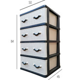 فایل کشویی پلاستیکی حصیری 4 طبقه ( کد 404 )