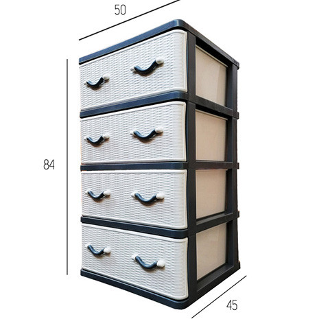 فایل کشویی پلاستیکی حصیری 4 طبقه ( کد 404 )