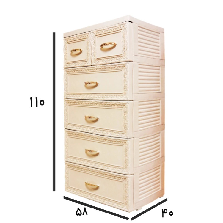 فایل پلاستیکی 6کشو طرح منبت