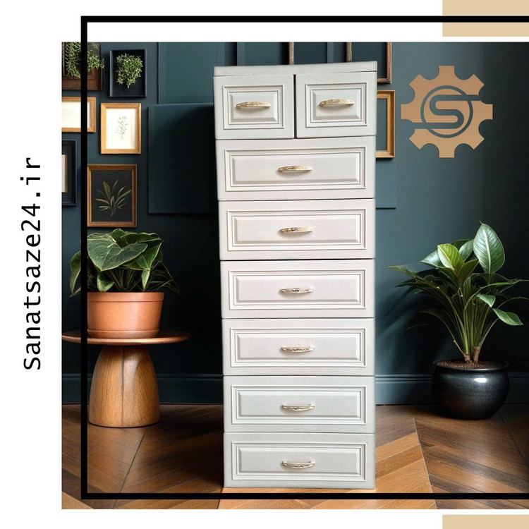 دراور بزرگ 7 طبقه 8 کشو لوکس و جذاب ( عرض 60 عمق 40 ارتفاع ۱۵۴ )