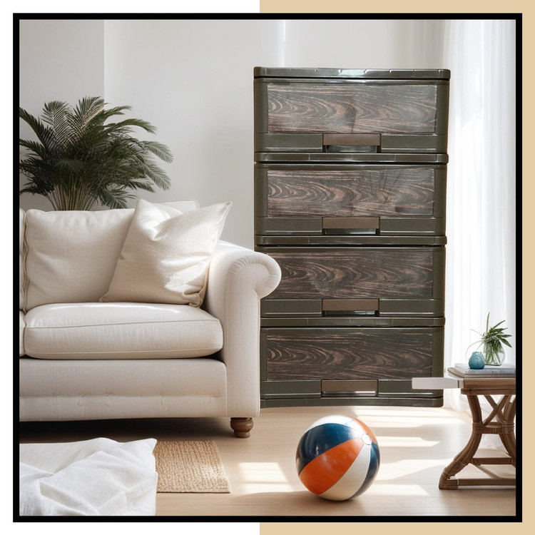 فایل پلاستیکی 4-5 کشو طرح چوب