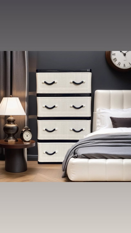 فایل کشویی پلاستیکی حصیری 4 طبقه ( کد 404 )