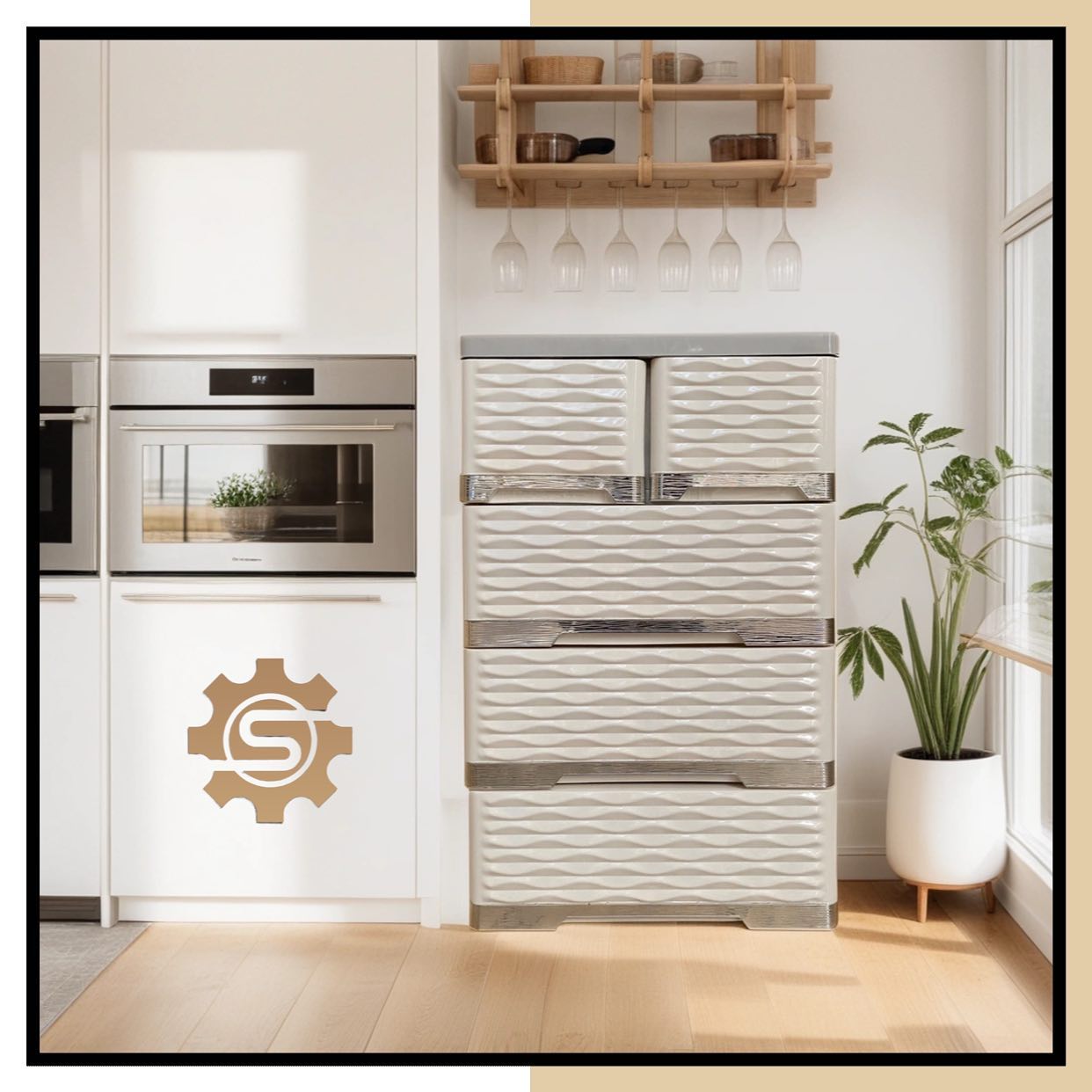 فایل ( دراور ) کشویی پلاستیکی 4 طبقه ( کد 714 ) ( عرض 60 عمق 40 ارتفاع 90 )