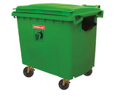 خرید سطل زباله شهری 660 لیتری ، سطل زباله مکانیزه، سطل زباله پلی اتیلن 660 لیتری، مخزن زباله شهری سبز زیتونی