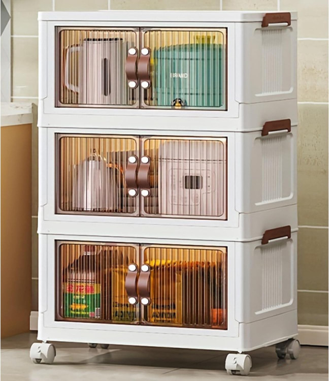 دراور کابینت پلاستیکی تاشو ( فایل ) لوکس 3 و 4 و 5 طبقه ( قابل حمل )