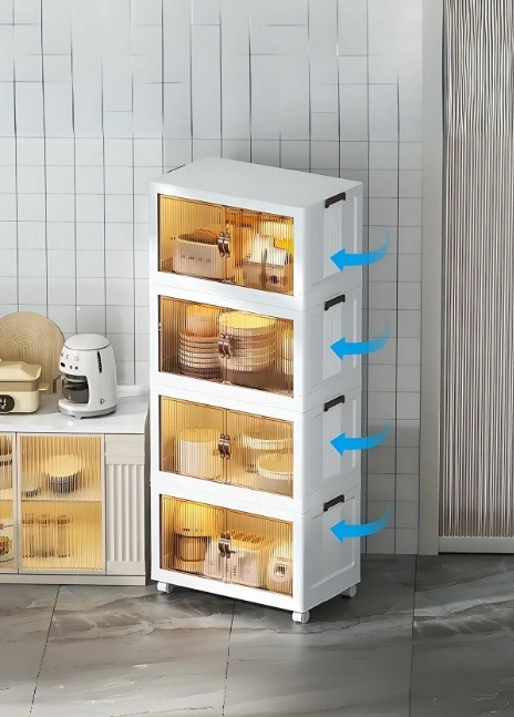 دراور کابینت پلاستیکی تاشو ( فایل ) لوکس 3 و 4 و 5 طبقه ( قابل حمل )