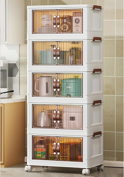 دراور کابینت پلاستیکی تاشو ( فایل ) لوکس 3 و 4 و 5 طبقه ( قابل حمل )