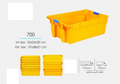 جعبه صنعتی 700 و یا سبد پلاستیکی حمل ماهی میگو (60*40*20)
