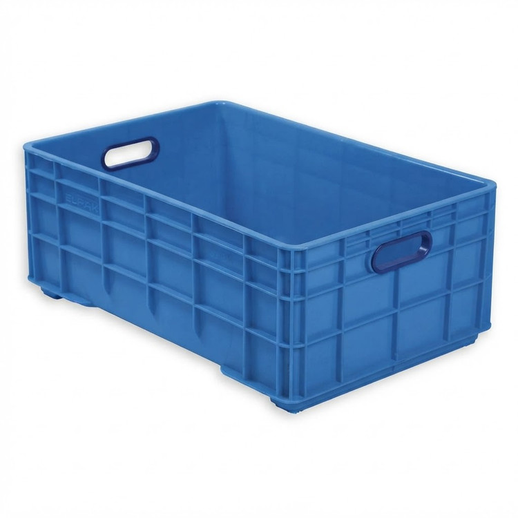 جعبه پلاستیکی صنعتی کد 520 ( طول 60 عرض 40 ارتفاع 20 ) - رنگ ابی